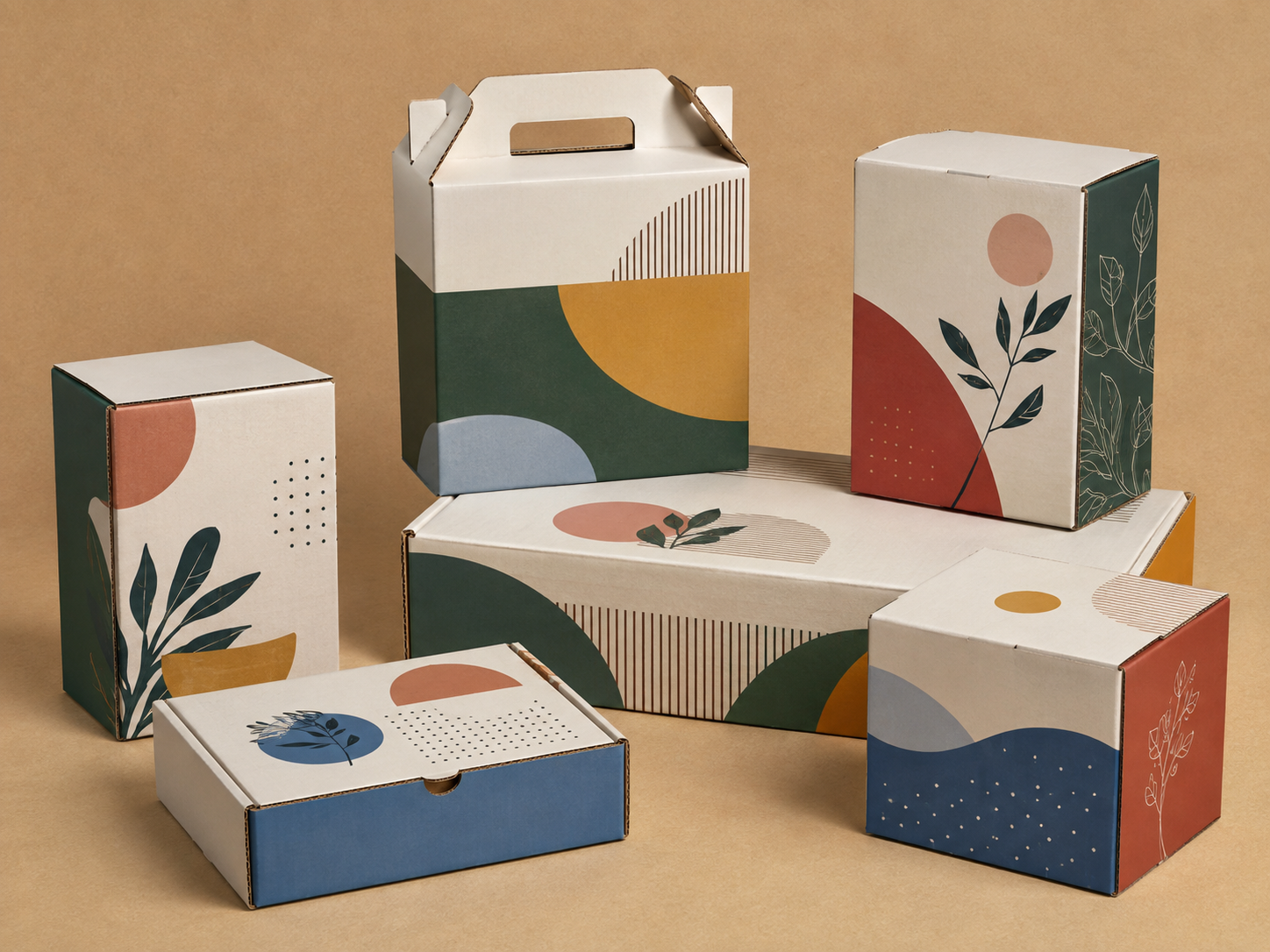 Multicolour printed white-top and duplex corrugated cartons